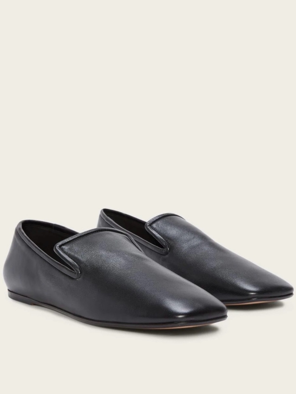 Everlane Black Leather Square-Toe Loafers - Picture 2 of 9